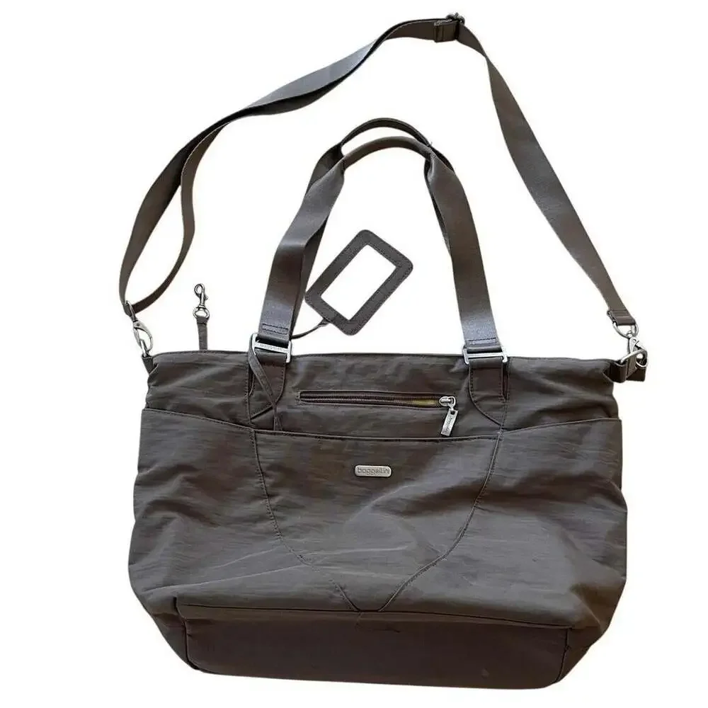 Baggallini Mushroom Brown Nylon Laptop 4249